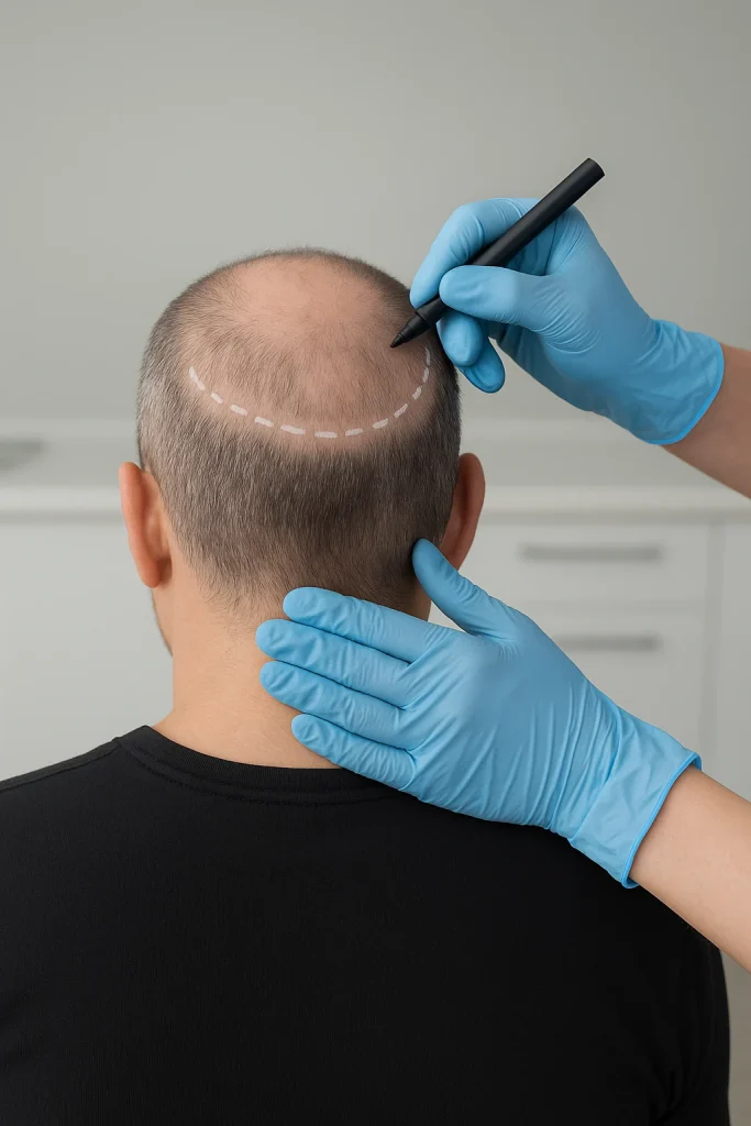 antes de vir para o transplante capilar